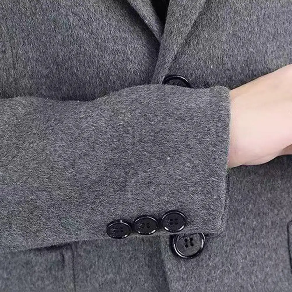 

Мужская демисезонная удлиненная куртка с капюшоном, шерстяной кардиган, повседневное верхнее пальто, однобортная теплая уличная одежда, худи-куртка