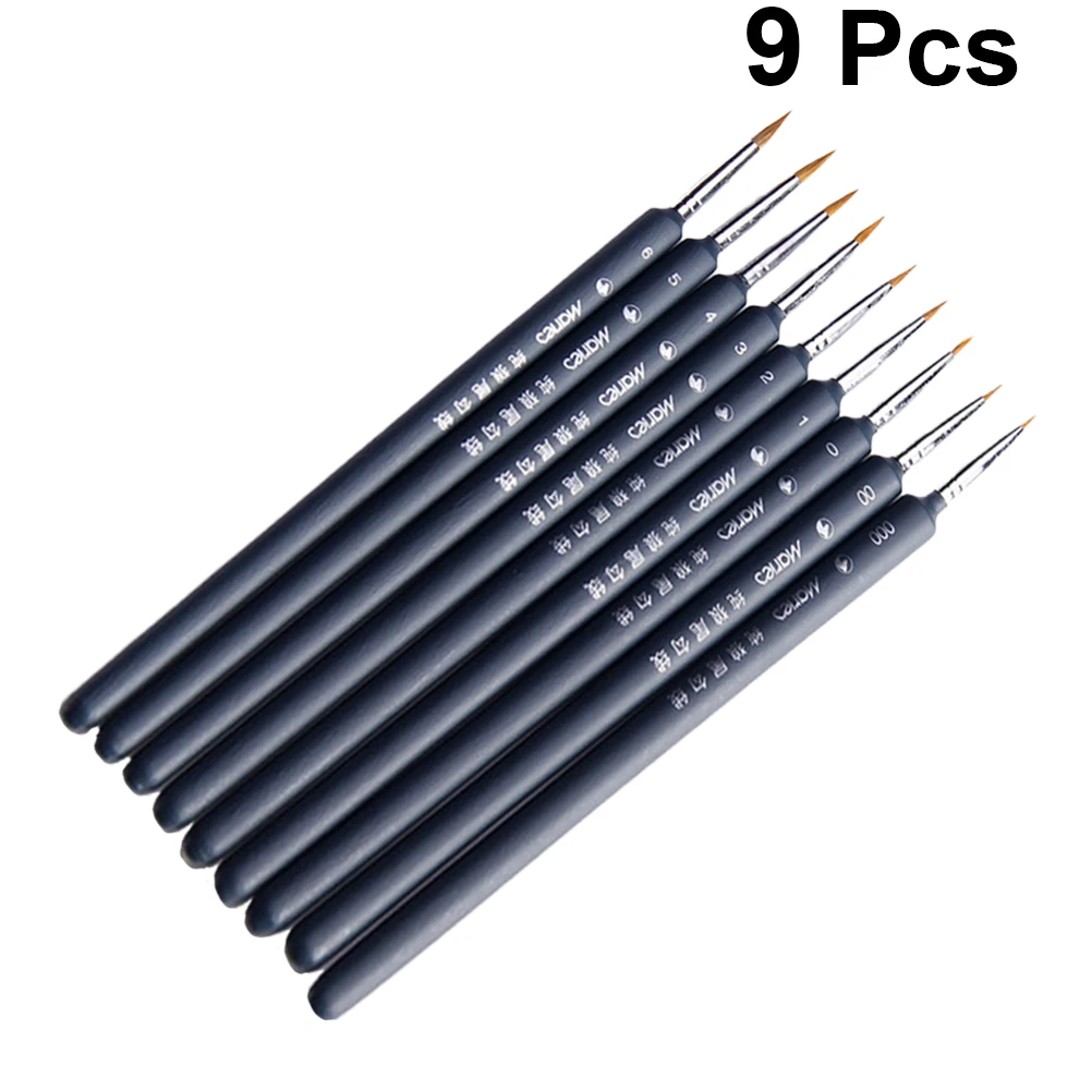 6/9pcs Painting Brush Weasel Hair Water Color Brush Paintbrush Line Drawing Pen Painting Accessory Student Gouaches Supply