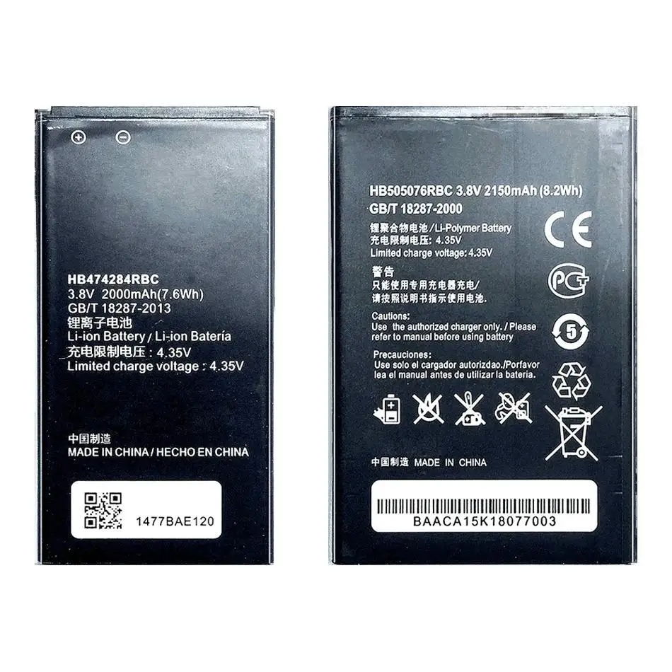 

Mobile Phone Battery Safe HB474284RBC HB505076RBC 2000-2150Mah For Huawei 3C A199 G606 Honor II Lite