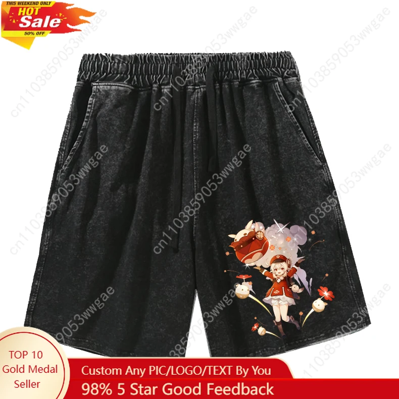 

Genshin Klee Shorts Mens Womans Teenagers Retro Short Pant Vintage Cotton High Quality Elastic Soft Beach Shorts Customized Pant