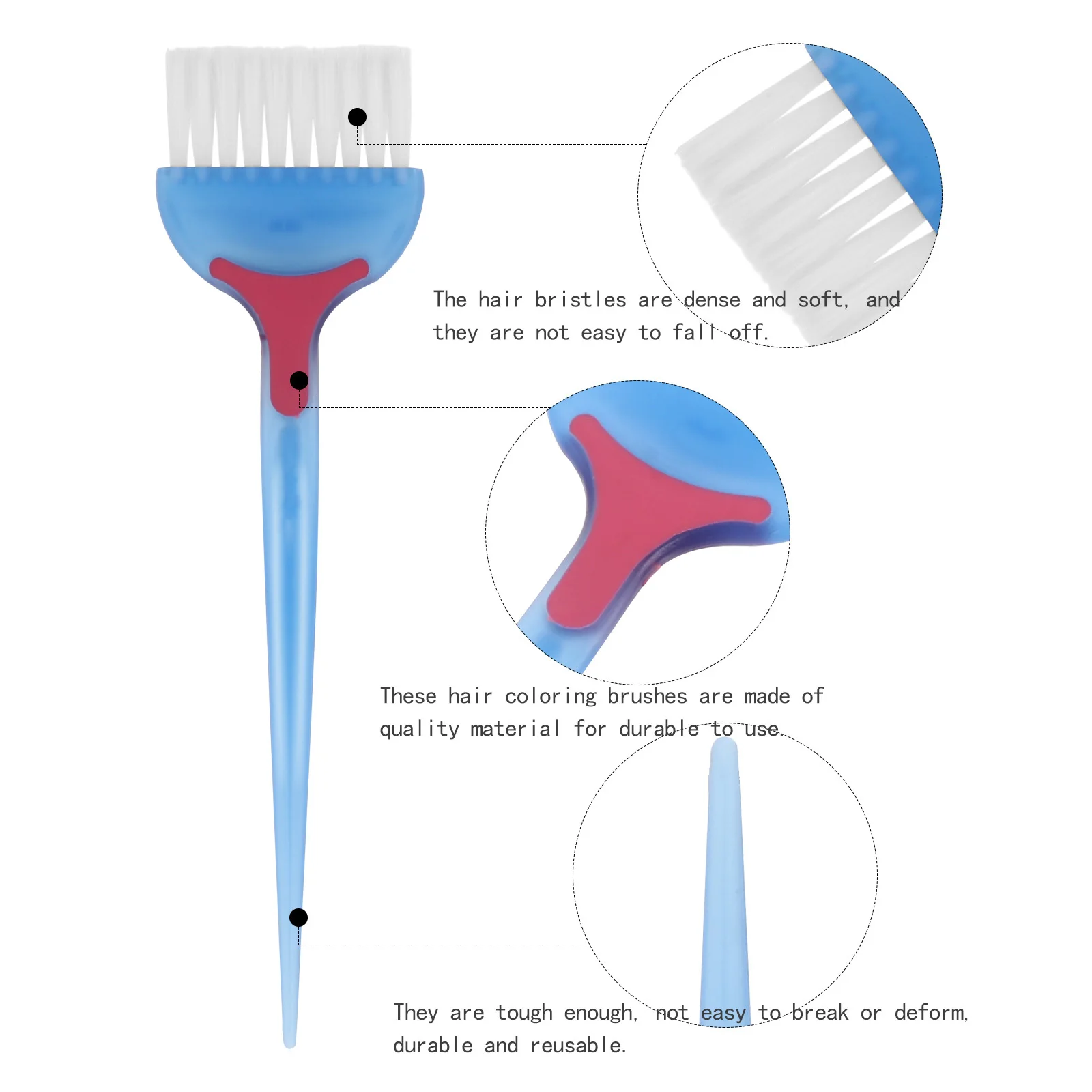 

6Pcs Hair Dye Brush Set Premium Material Hairdressing Tool Salon Applicator Soft Bristle Tint Comb Hair Coloring Brush