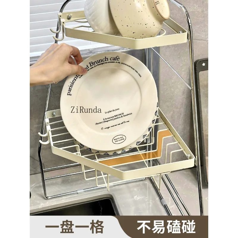 بالوعة استنزاف رف المطبخ طبق الرف بالوعة صحن قطع المجلس خرقة عيدان تجفيف الرف #5