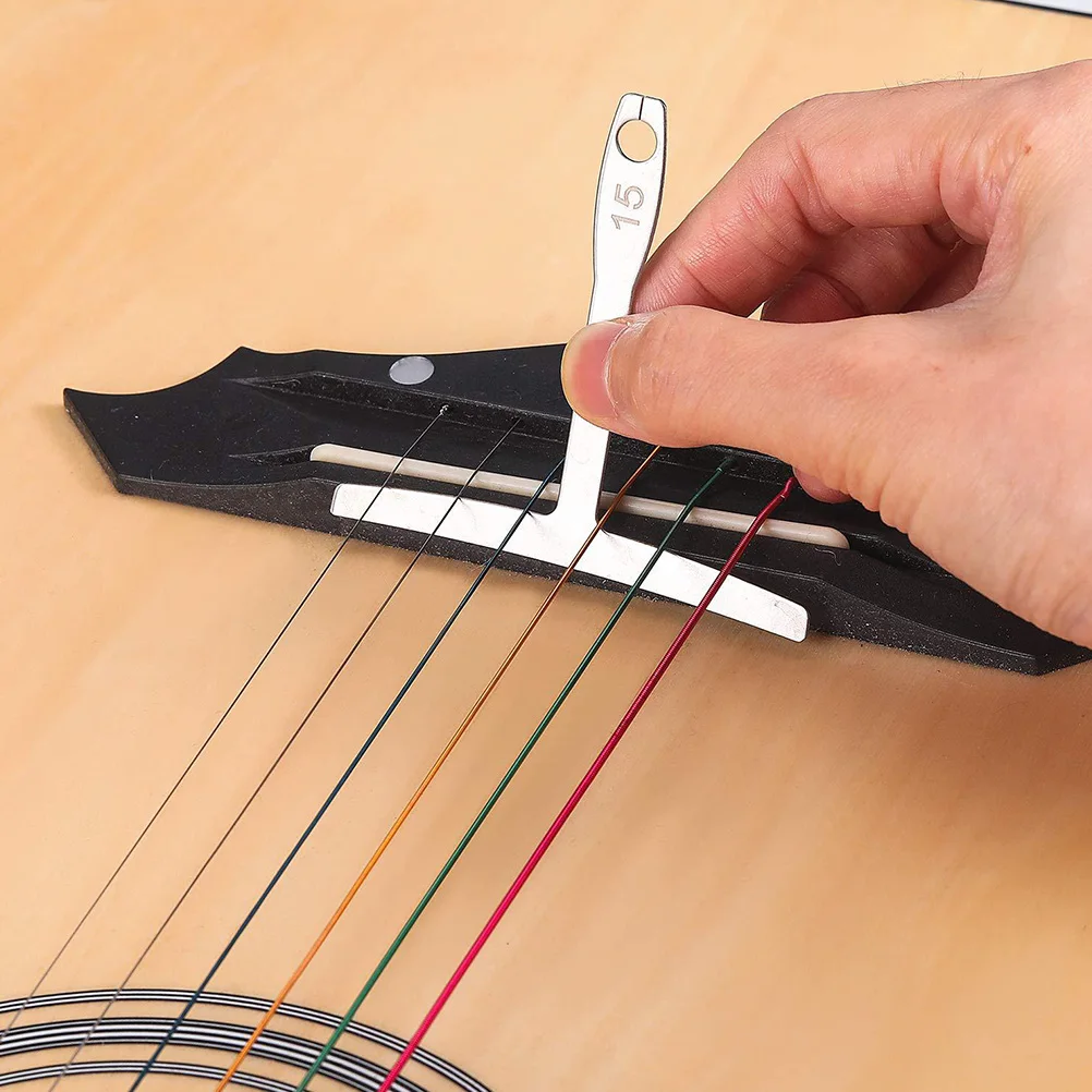 

1 set Guitar Measuring Tools Stainless Steel Luthier Radius Gauge Ruler String Gauge Feeler Understring Practical Accessories