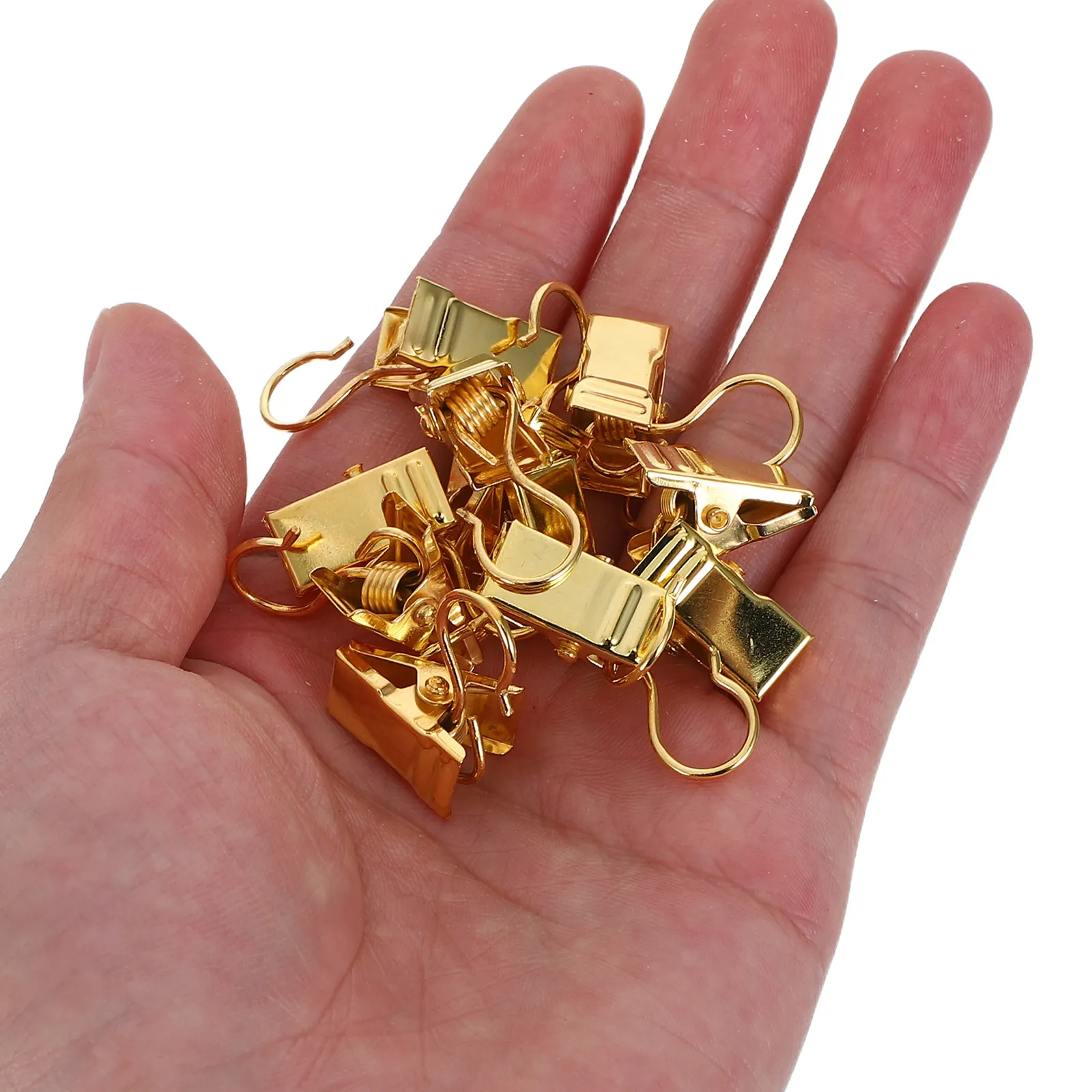 50Pcs Metal Curtain Hook Clips Hanging Drapery Clips for Windows Bedroom Living Room Shower Bath Curtains Quick Adjust Sturdy