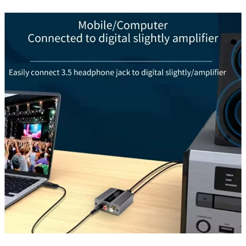 Digital Converter Analog To Digital RCA To Optical Converter With Optical Cable Digital Toslink-And Coaxial Adapter
