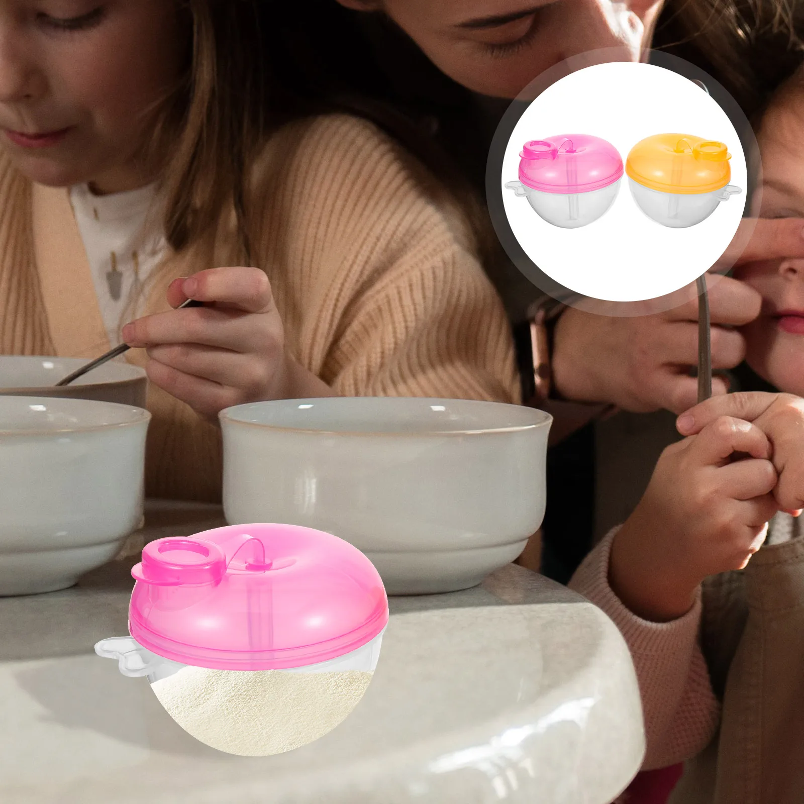 

2 Pcs Milk Powder Box Formula Travel Container Portable Dispenser Dispensers Storage Baby