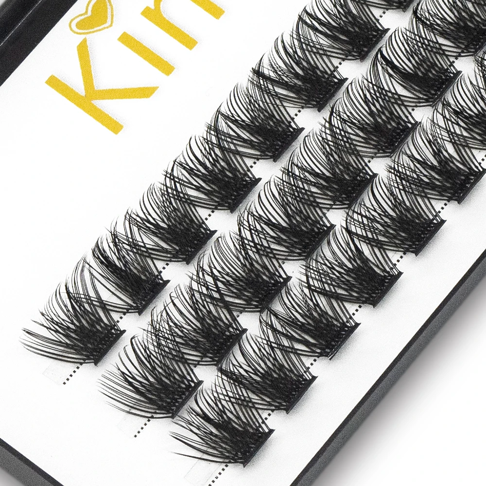 Kimcci  Natural Segmented False Bundles Eyelash Extension Soft Ribbon Segmented False Bundles Eyelashes DIY Individual Clusters