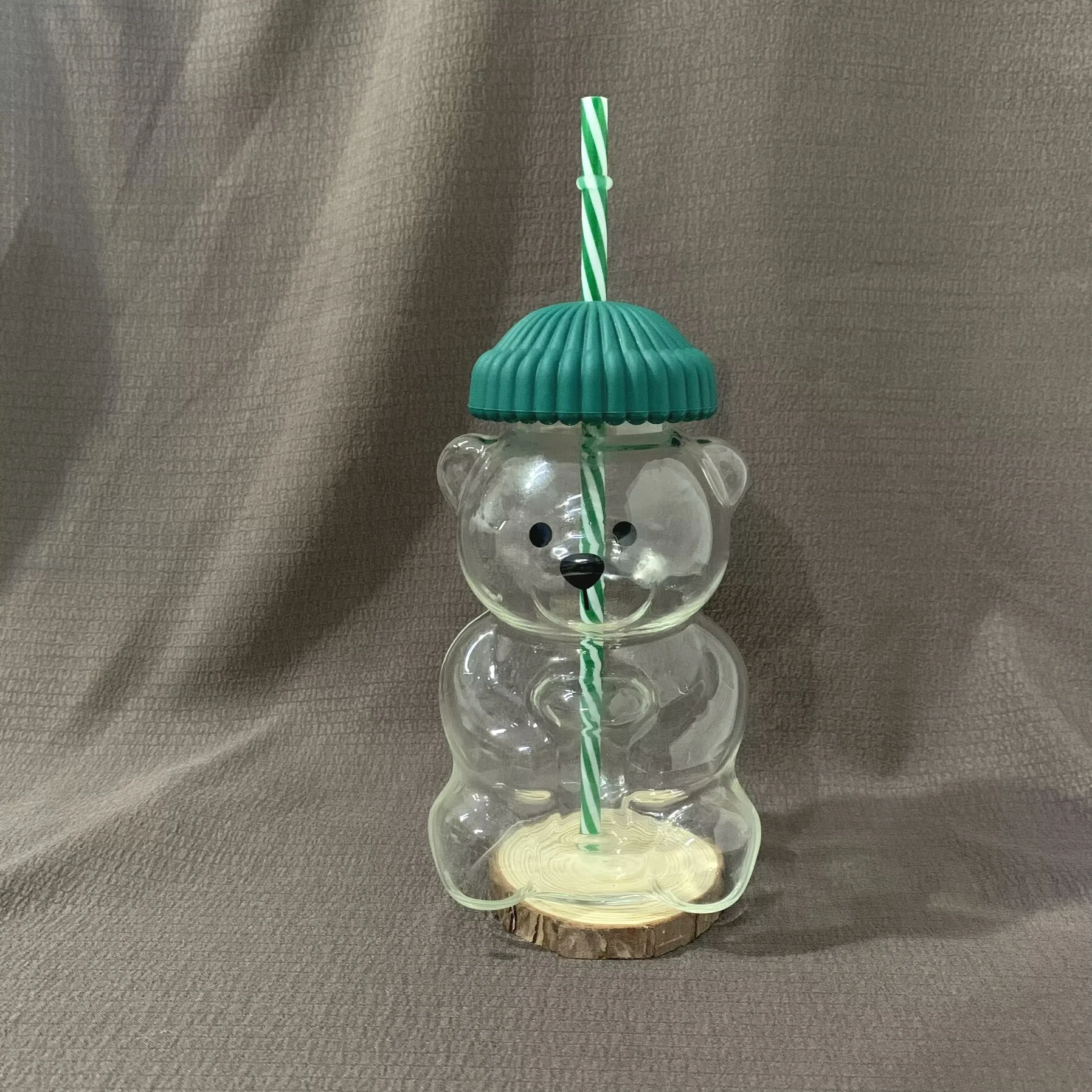 

HOT Easter Gift Glass Bear Cup - Adorable Animal Themed Tumbler with Straw for Kids Girls Party