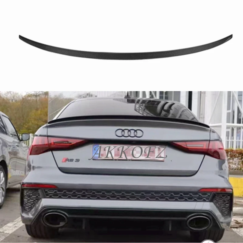 

For Audi A3 S3 8Y Sedan 2021-2022 S Style Spoiler Carbon Fiber/Glossy black Rear Trunk Wing Accessories Body Kit