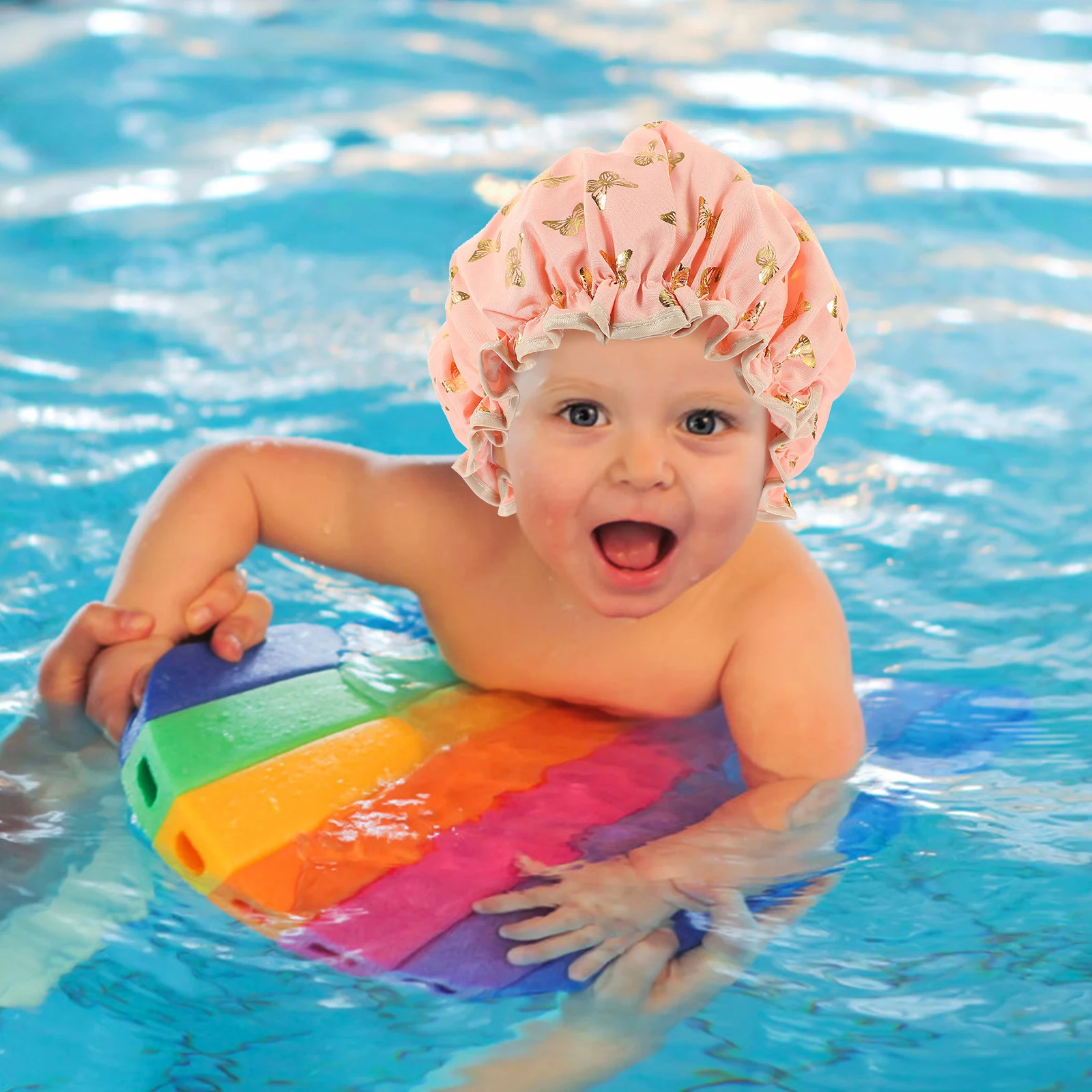 

3 шт., водонепроницаемая детская шапочка для душа и ванны, эластичная мягкая складная многоразовая шапочка для волос для путешествий, мытья лица, защита ушей