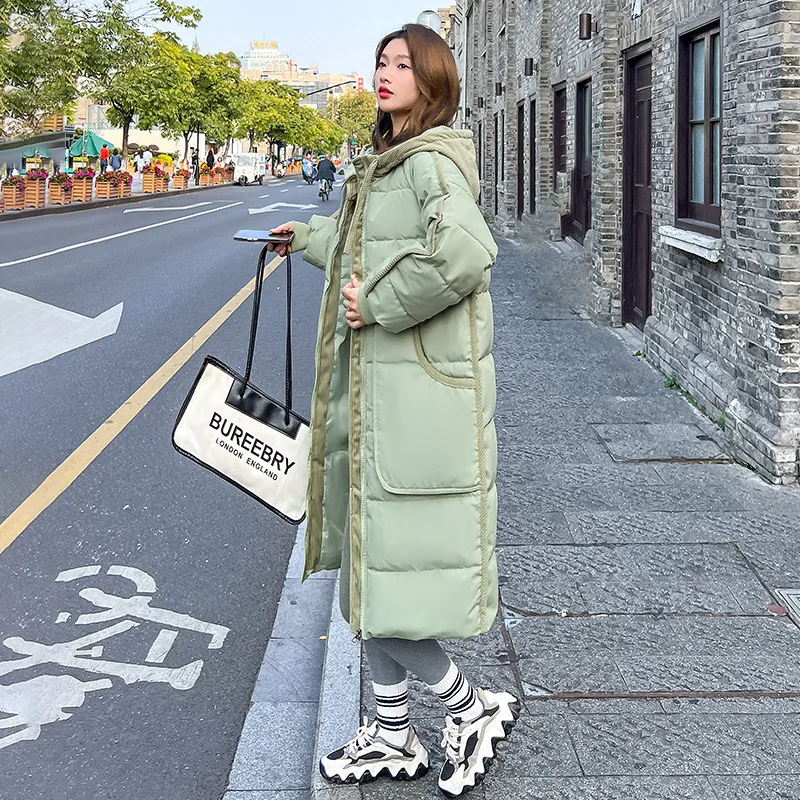 2024 Autumn Winter Temperament Elegant Design Sense Of Large Size Loose Medium Long Fashion Everything With Cotton-Padded Jacket