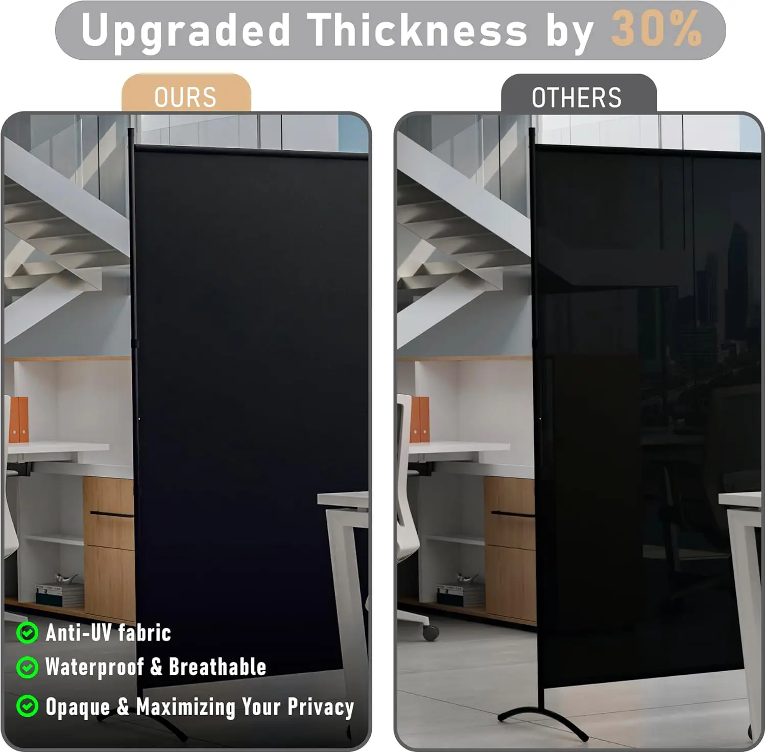 Large 2-Panel Room Divider Screen, 126''W x 71''H Portable Privacy Partition for Office, Home & School