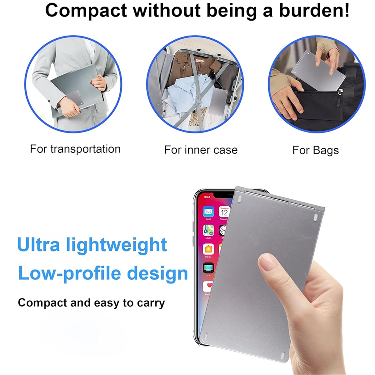 

NEW Foldable Mini Bluetooth Keyboard. Portable Ultra-Thin Multi-Device Wireless Keyboard. 66-Key Rechargeable Keyboard