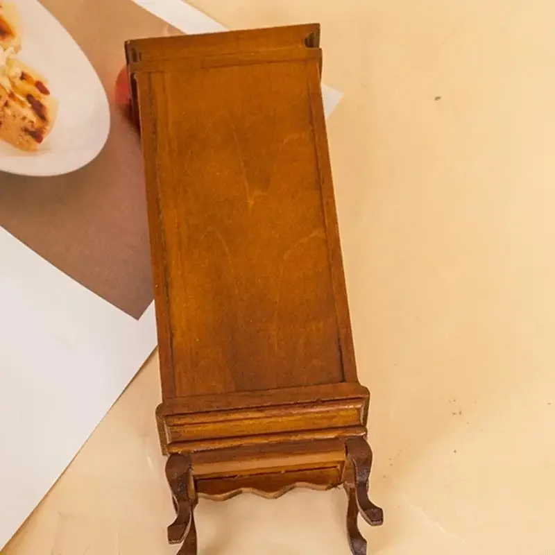 Armário exibição com porta única, para casas bonecas 1/12, armazenamento miniatura, modelo escala,