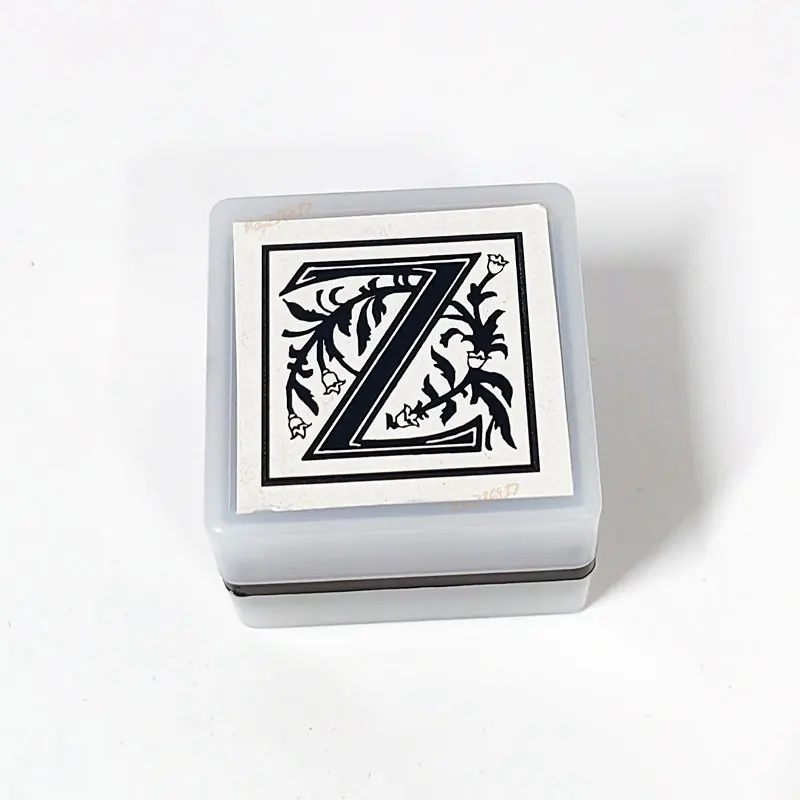 A to Z Letter Self-Inking Stamp Square 3x3cm Family Name Seal Memento Design Seals for GIFT Alphabet Book Stamps  2023 DIY Craft