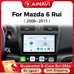 Ainavi Car Multimedia Player For Mazda 6 GH 2008 2009 2010 2011 2012 2012 wireless Carplay Android Auto 4G Wifi 2din