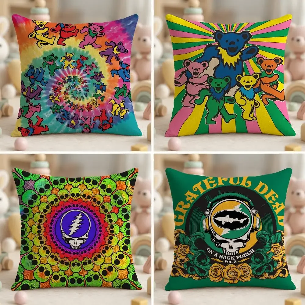 Rock Band G-Grateful DeadS Cushion Cover Ultra Soft Throw Pillow Cover Skin Friendly for Sofa Bed Home Decor Gift