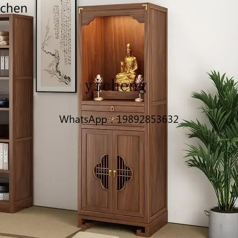 YFY Standing Cabinet Guanyin Bodhisattva Household God Table Cabinet Solid Wood Supply Table Cabinet 3