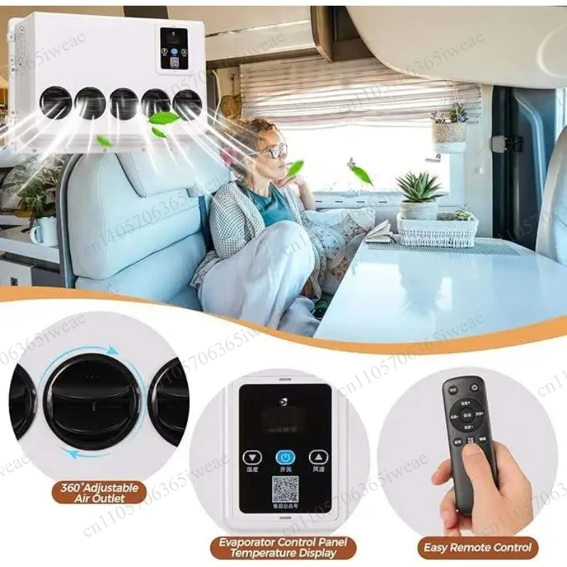 Suitable for RVs,campers, trailers, excavators, trucks, 12V DC RV truck air conditioning, split type RV air conditioning unit