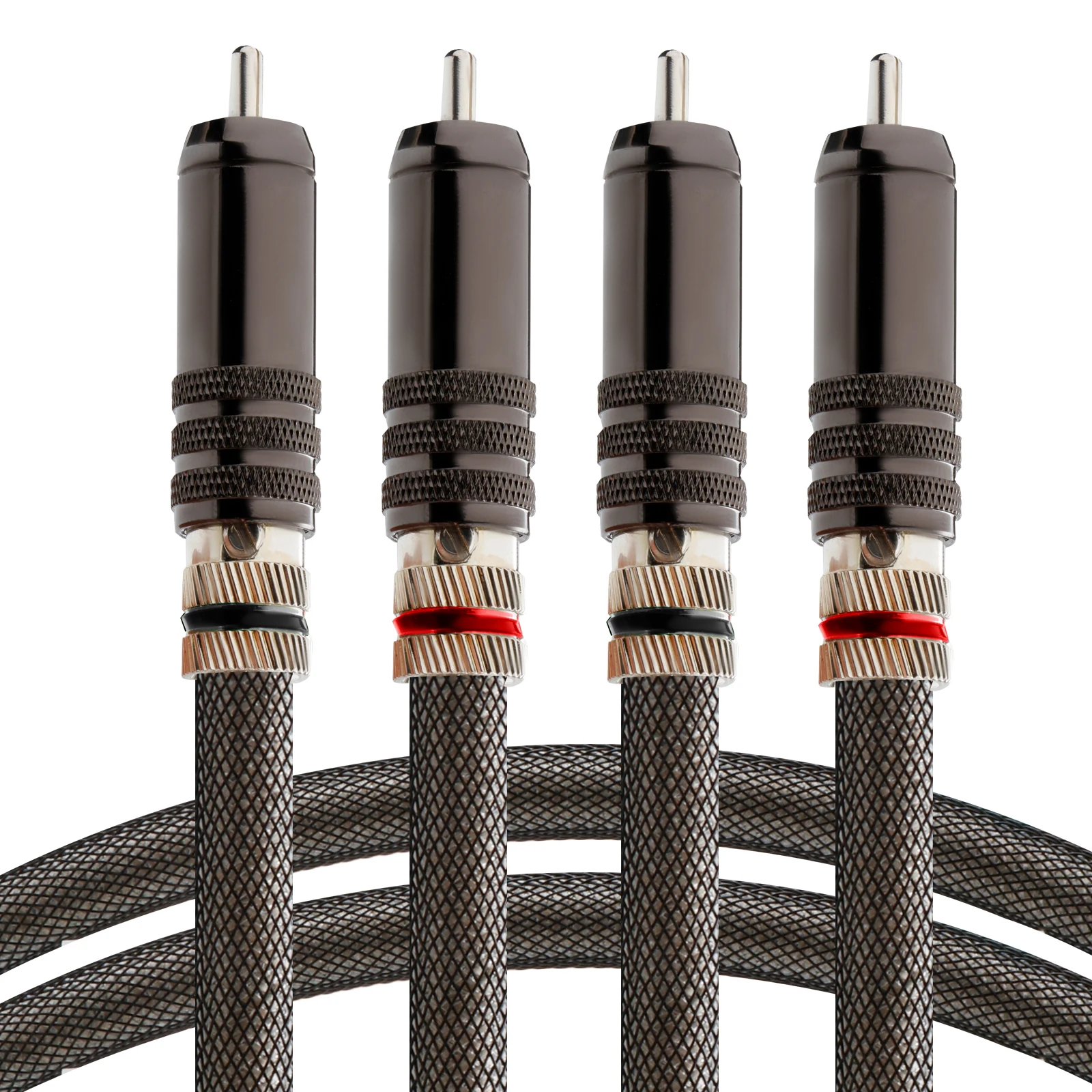 High Quality Solid PSS Pure Silver RCA Cable Audiophile Signal Wire with Silver-Plated RCA Plug for Power Amplifier