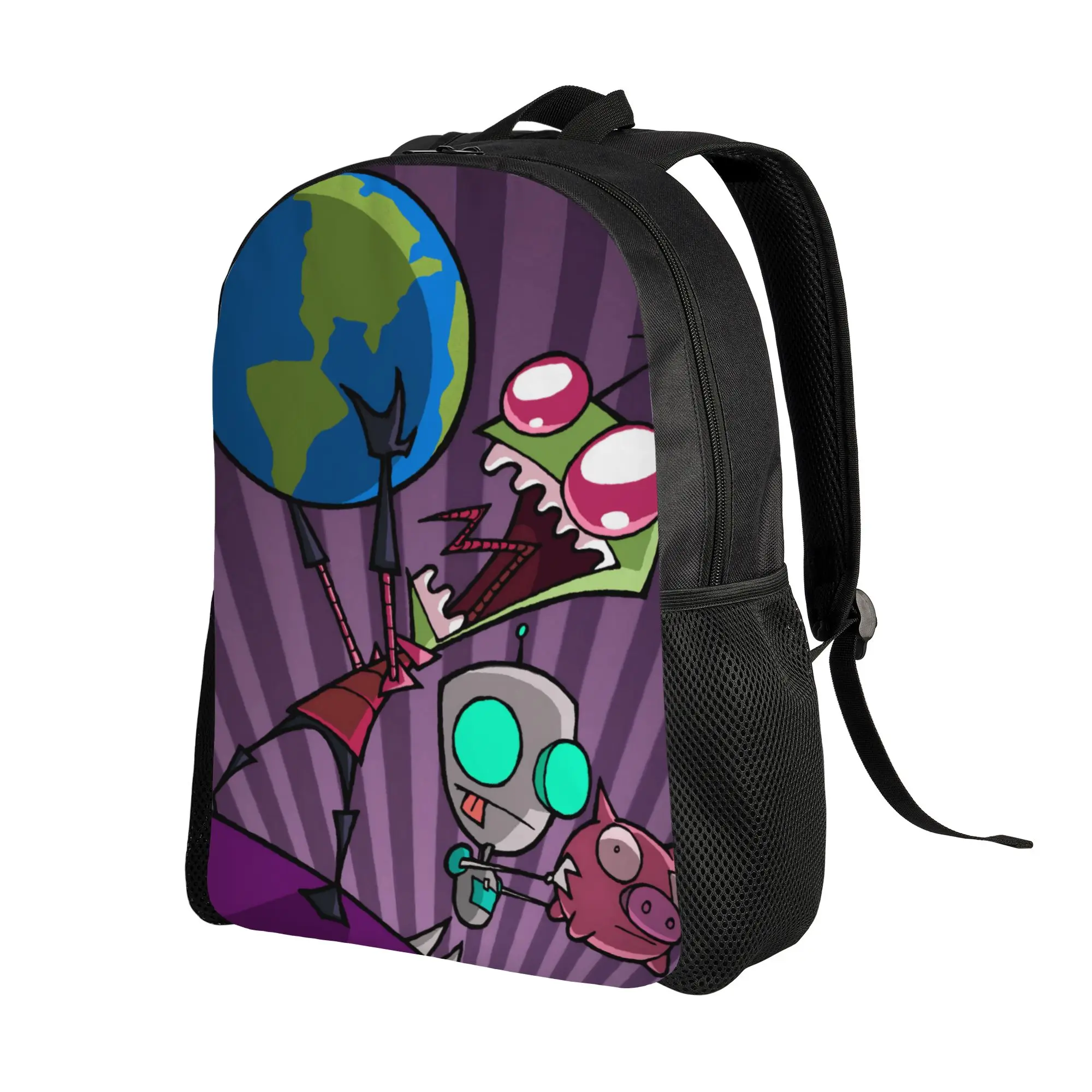 Invaders Zims  Backpack Student  Big Backpacks Polyester Cute High School Bags Outdoor Style Custom Rucksack