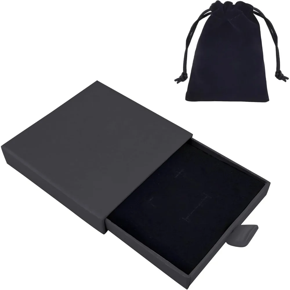 

Small Jewelry Gift Box and Velvet Bag, Necklace Bracelet Earring Cardboard Organizer Square Jewellery Gift Box Pendent Sto