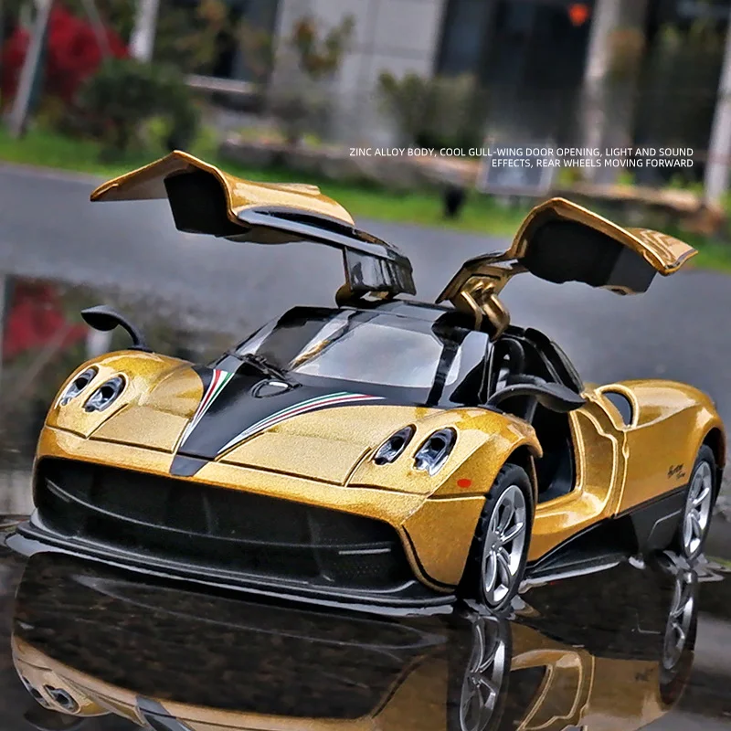 Simulated 1:36 Pagani China Dragon Alloy Sports Car Model with Sound and Light Live Broadcast Boy Toy Car