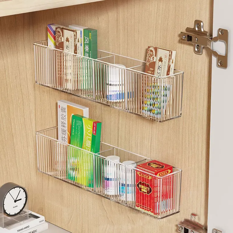 Bathroom Storage Rack Acrylic Waterproof Makeup and Skincare Products Divided Storage Wall Mounted Medication Storage Box