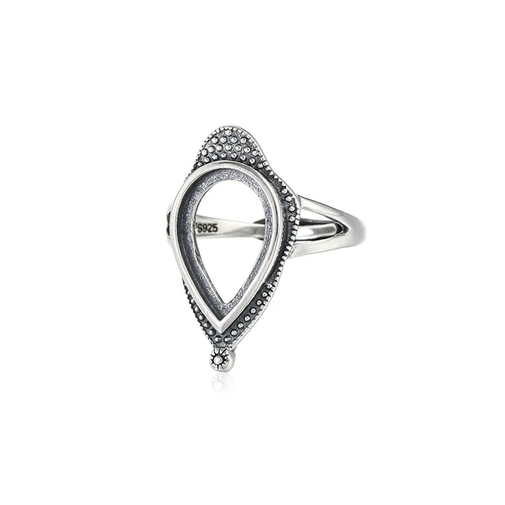 

Ring Setting for 10x14mm Teardrop Cabochons Antique Style Ring Blank Thai Sterling Silver Adjustable Ring Base
