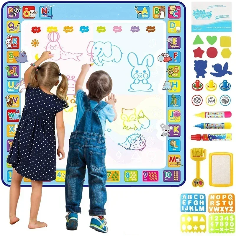 

Coolplay Magic Water Drawing Mat Coloring Doodle Mat with Magic Pens Montessori Toys Painting Board Graffiti Drawing Board