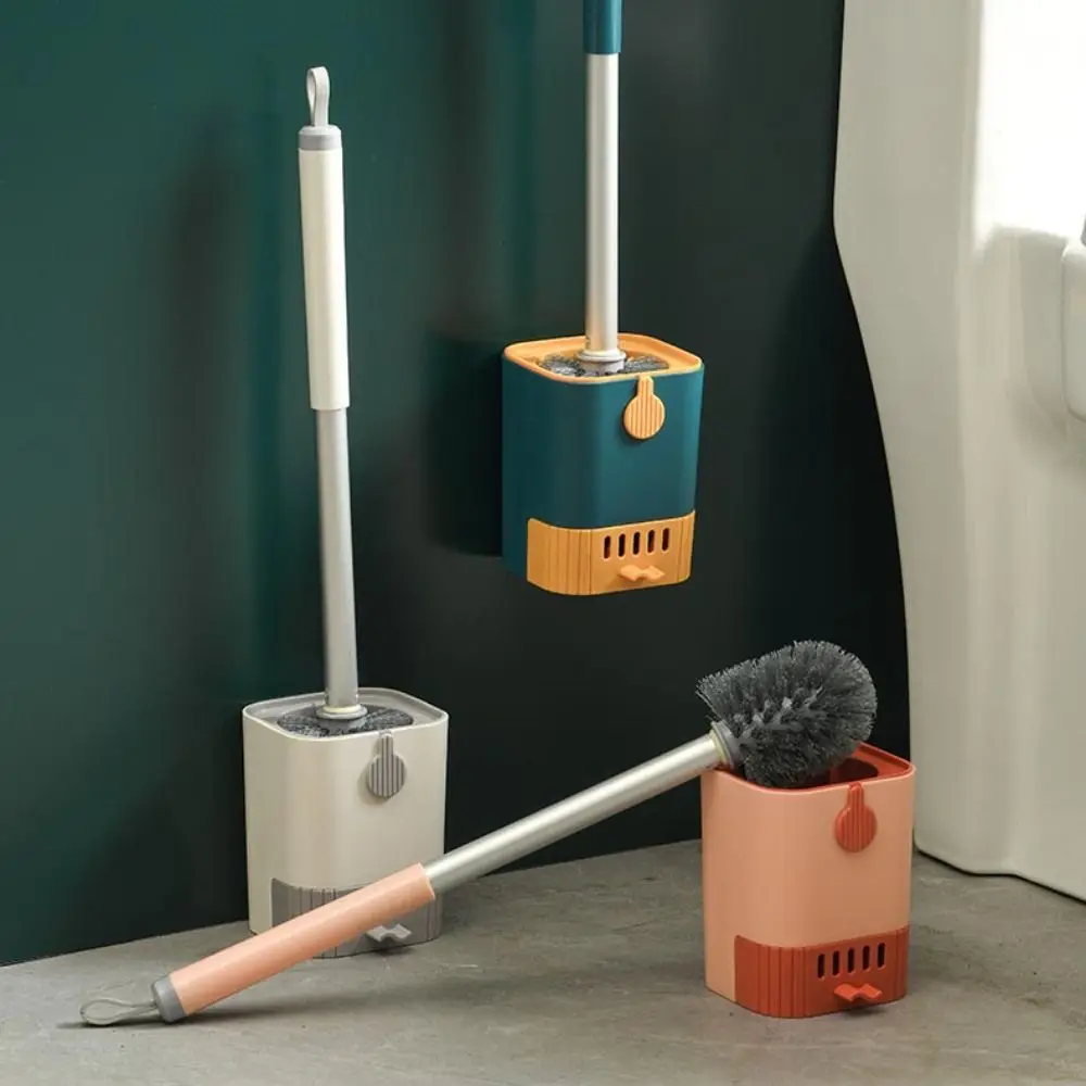 

ABS Toilet Brush Holders Wall Mounted Strong Cleaning Power Toilet Bowl Bathroom Cleaning Long Handle Flexible