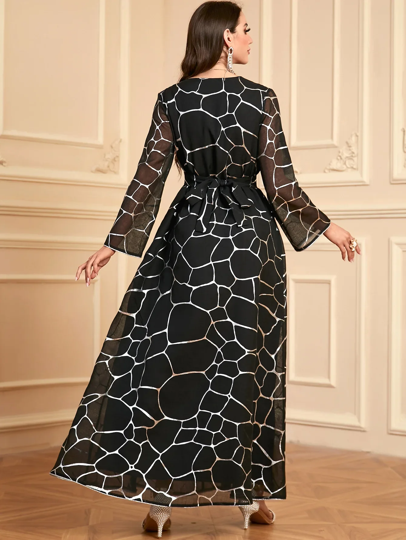 Moslim Party Lange Jurk Pailletten Sjerpen Vestidos Jalabiya Dubai Abaya Kaftan Marokko Eid Ramadan Arabisch Gewaad Vrouwen Jurken 2025