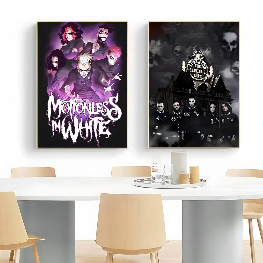 Metal Band M-Motionless In White Poster Frameless Peel-and-Stick Removable Wall Art Print