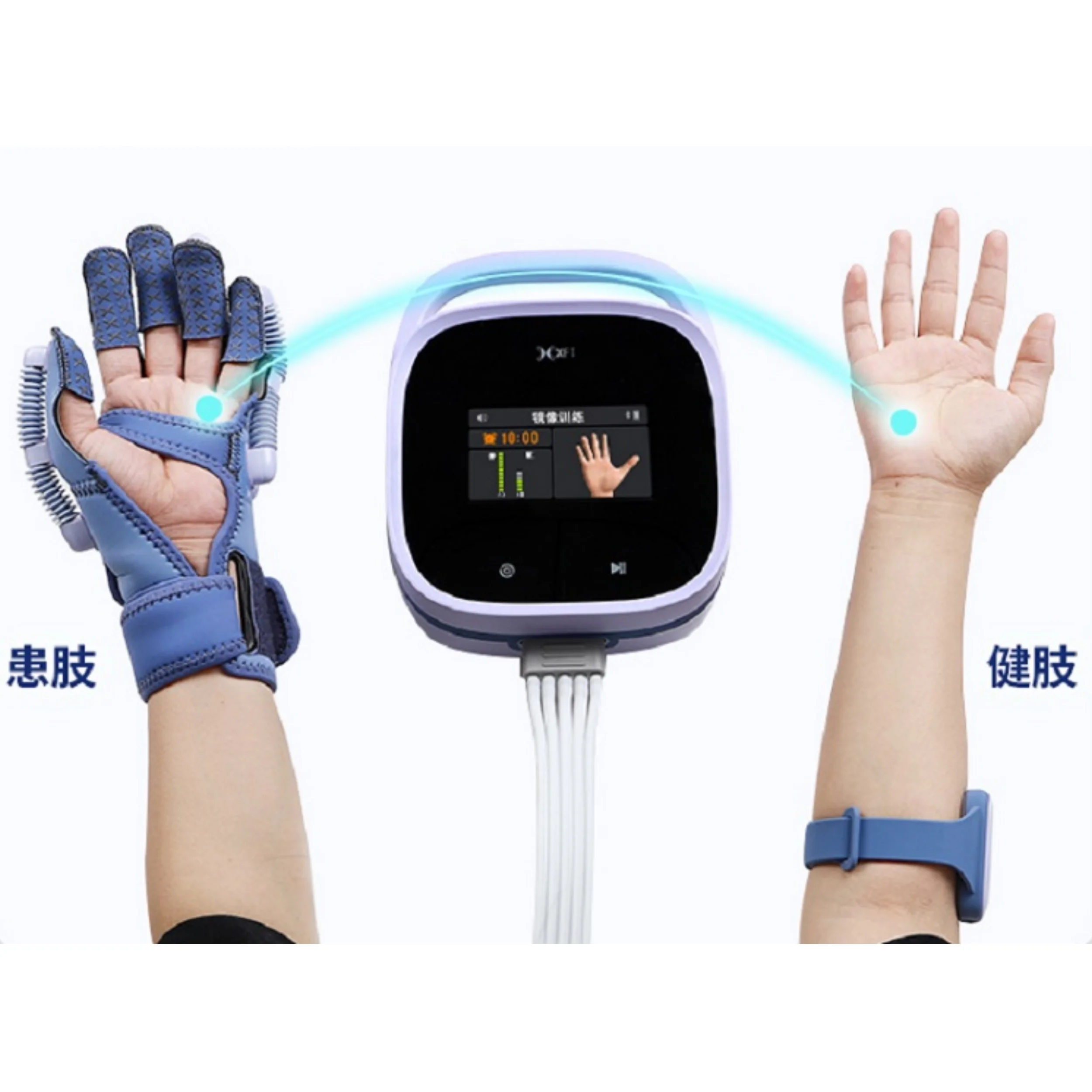 Nuevo diseño, terapia de espejo, ejercicio de los dedos, Robot de rehabilitación de manos, guantes funcionales, máquina ejercitador de accidente cerebrovascular
