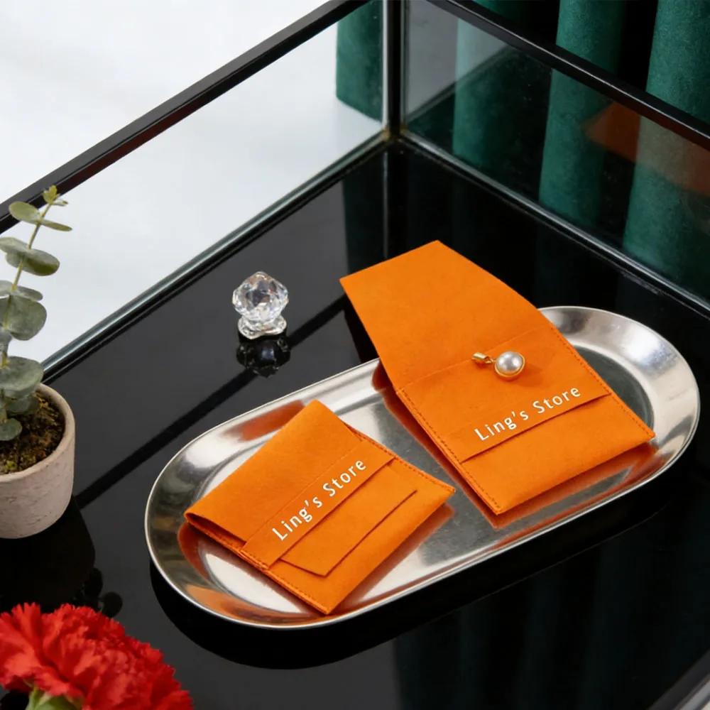 

50/100Pcs/lot Small Trinkets Microfiber Strip Bag Earring Ring Jewellry Packaging Bracelet Pendant Organizer Pouch Party Favors