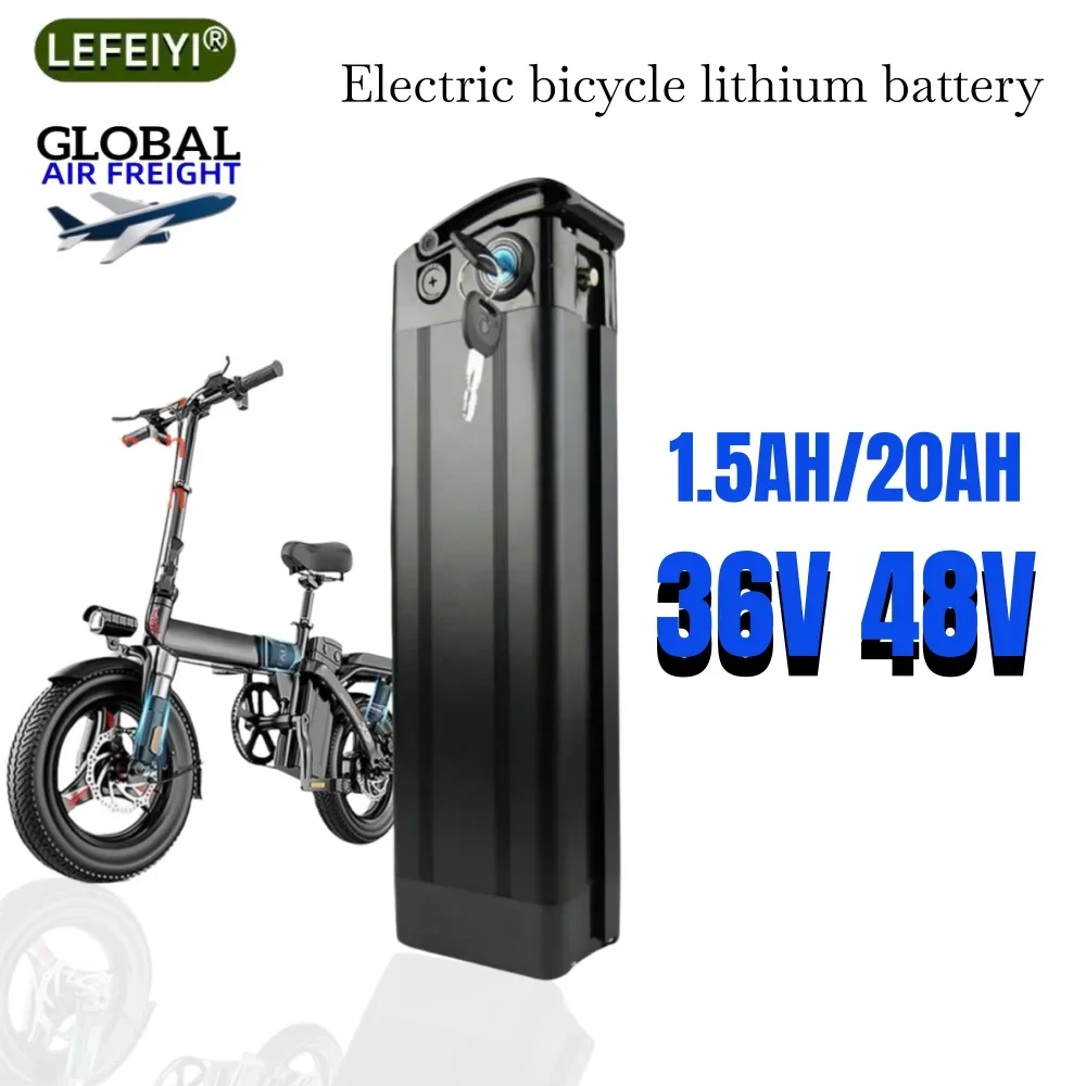 36V/48V Silver Fish Electric Bicycle Battery, 36V 48V 15Ah 20Ah 1000W 800W 500W 250W Battery Replacement