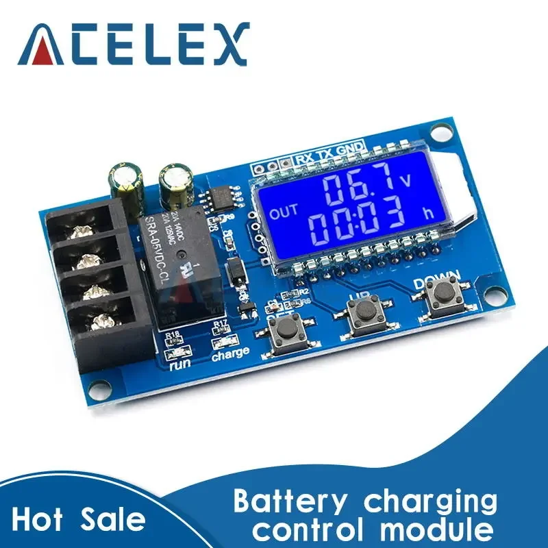 6-60v 10A Lithium Battery Charge Control Module Controller Protection Board with Overcharge Protection Switch XY-L10A