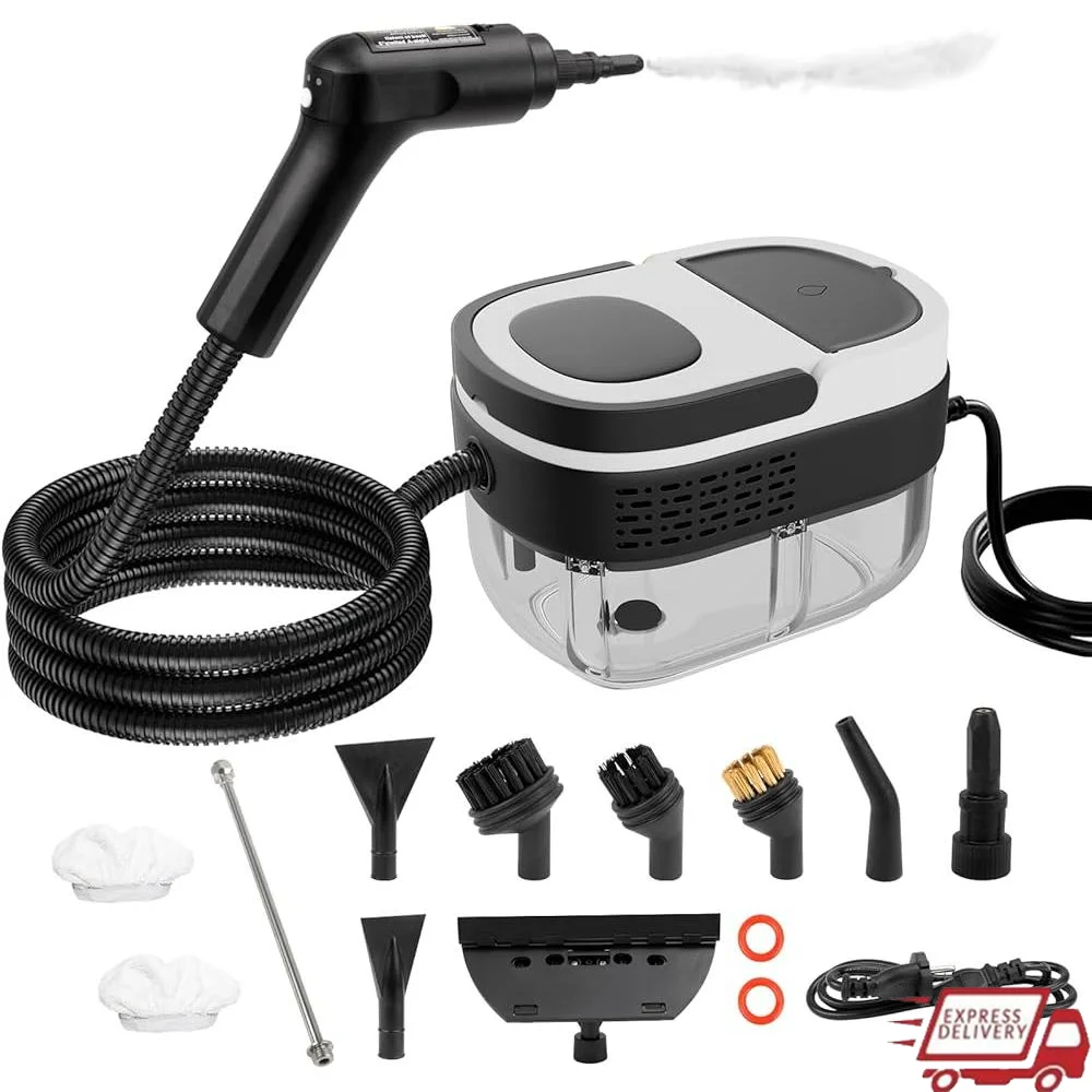 Portable Steam Cleaner 15s Heat-Up 3-Level Adjustable Handle High Pressure 1500W with 10 Accessories Deep Cleaning Home Car