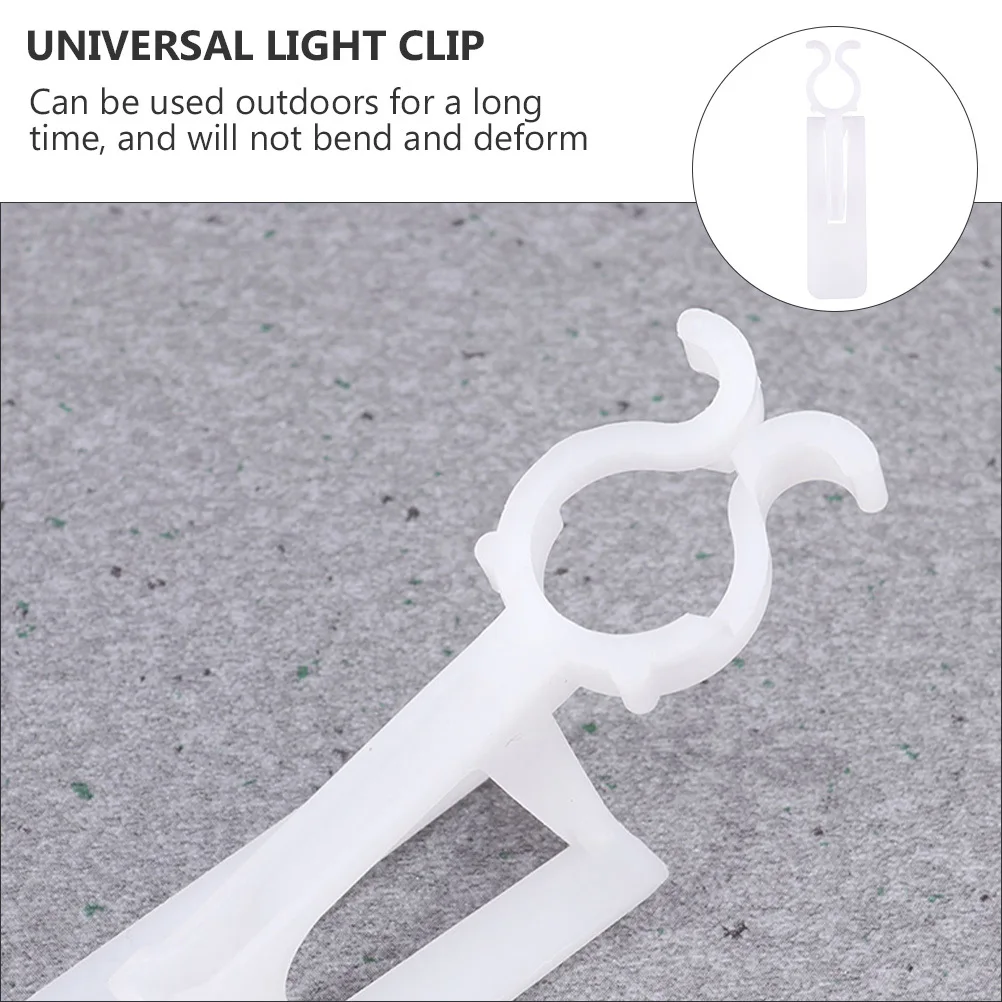

50 pcs Christmas Light Clips Hangers White Plastic Xmas Lamp Accessories For Gutter Shingles String Lights
