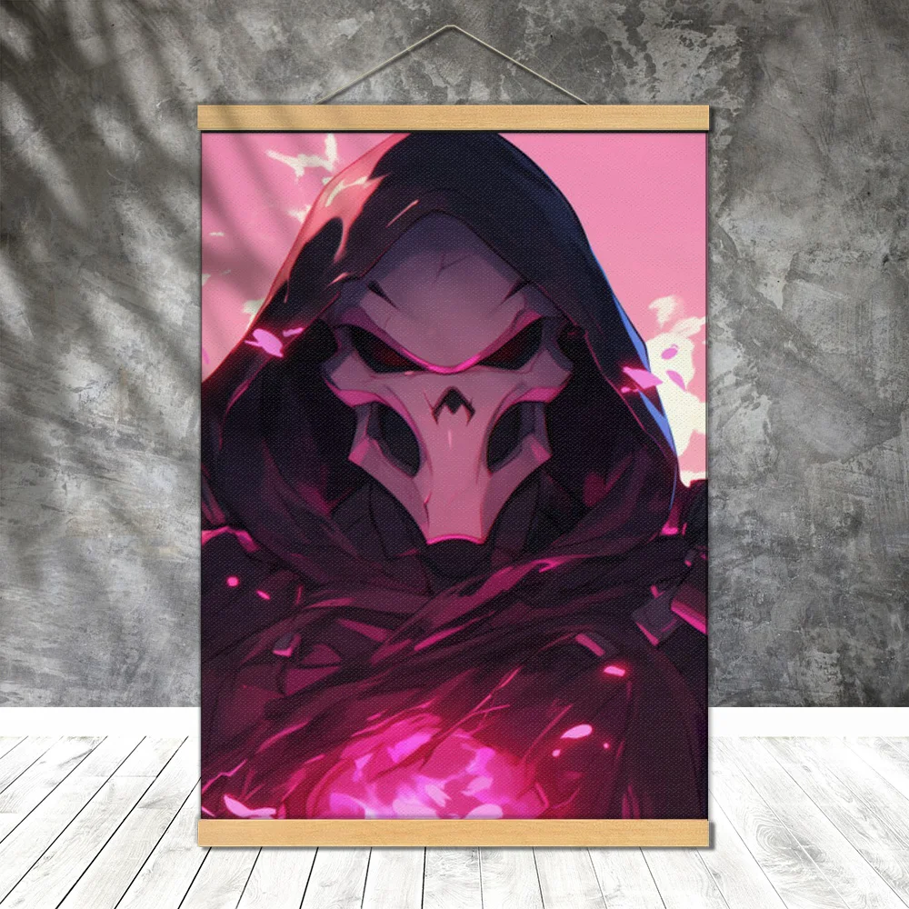 Reaper Overwatch Video Game Posters Painting Decor Scroll Digital Canvas Unframed Decorative Tapestry