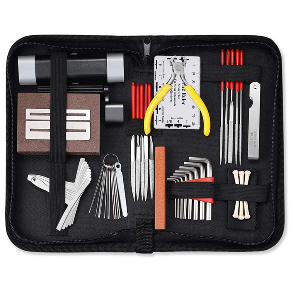 Guitar Tool Kit  Repair and Maintenance Tools 45-piece String Action Measuring Ruler Making Repairing Luthier Tool