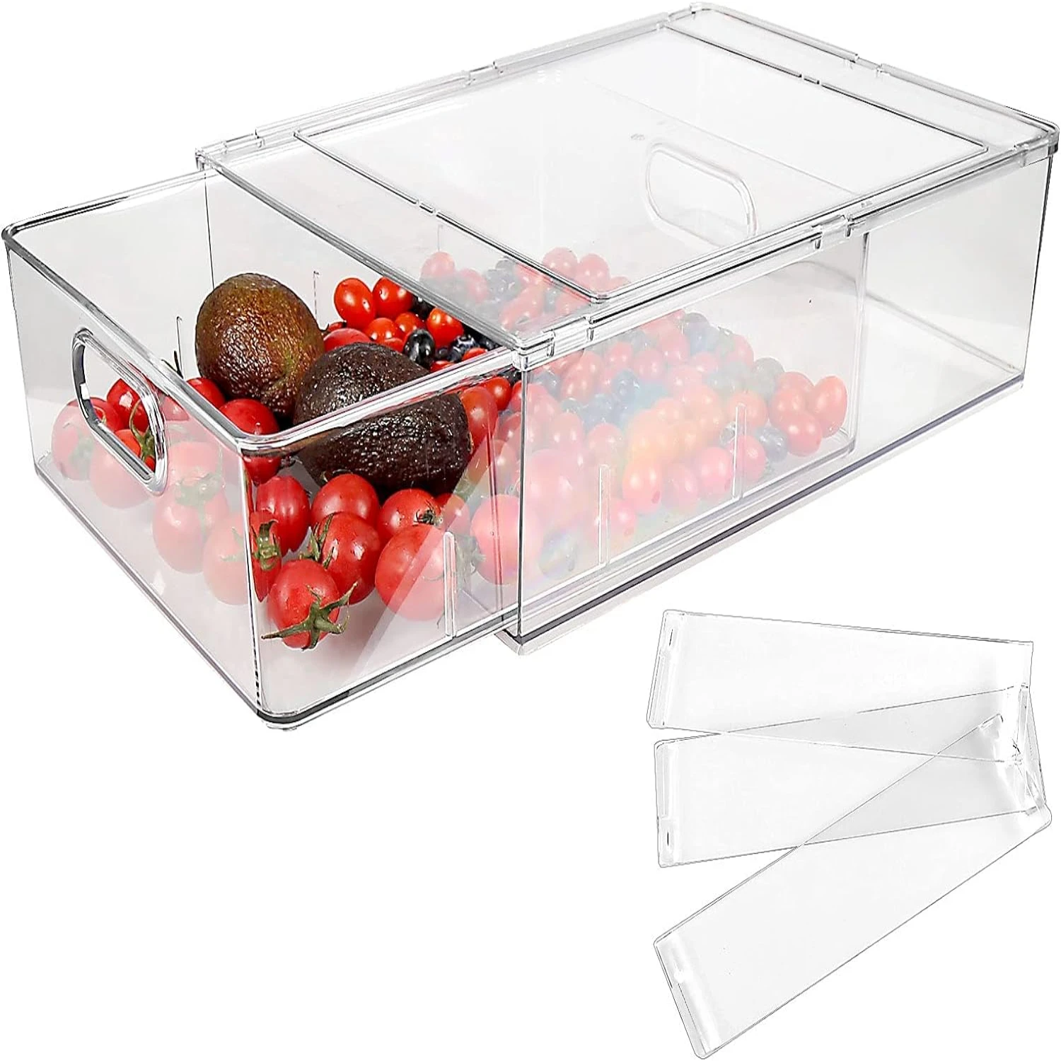 

Effortlessly Maintain a Neat and Tidy Fridge with Spacious, Durable, and Transparent Plastic Refrigerator Storage Bins Equipped