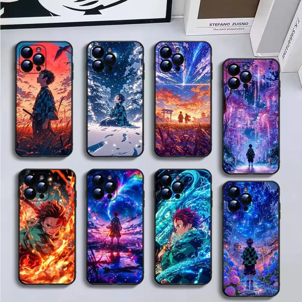 

D-Demon S-Slayer Blade Charcoal Jiro Phone Case For iPhone16,15,14,13,12,11 Plus,Pro Max,XS,X,XR,SE,Mini,8,7,Soft Black Cover