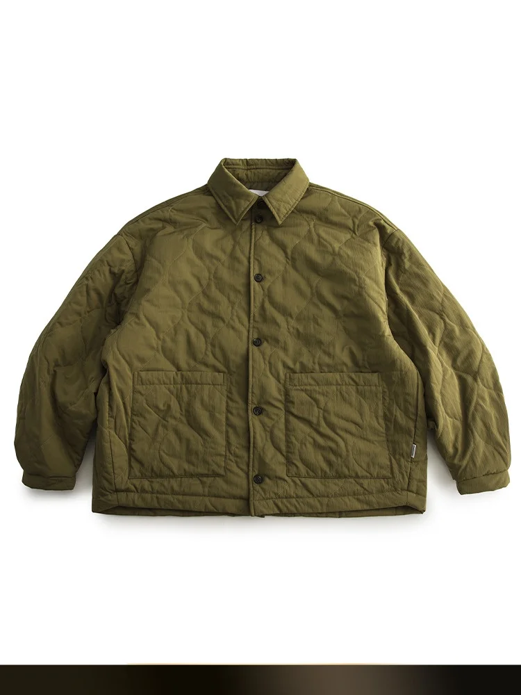 

Мужская зимняя повседневная рабочая куртка Nted в японском ретро-стиле, свободного кроя, из хлопка, с узором в виде тыквы и отложным воротником