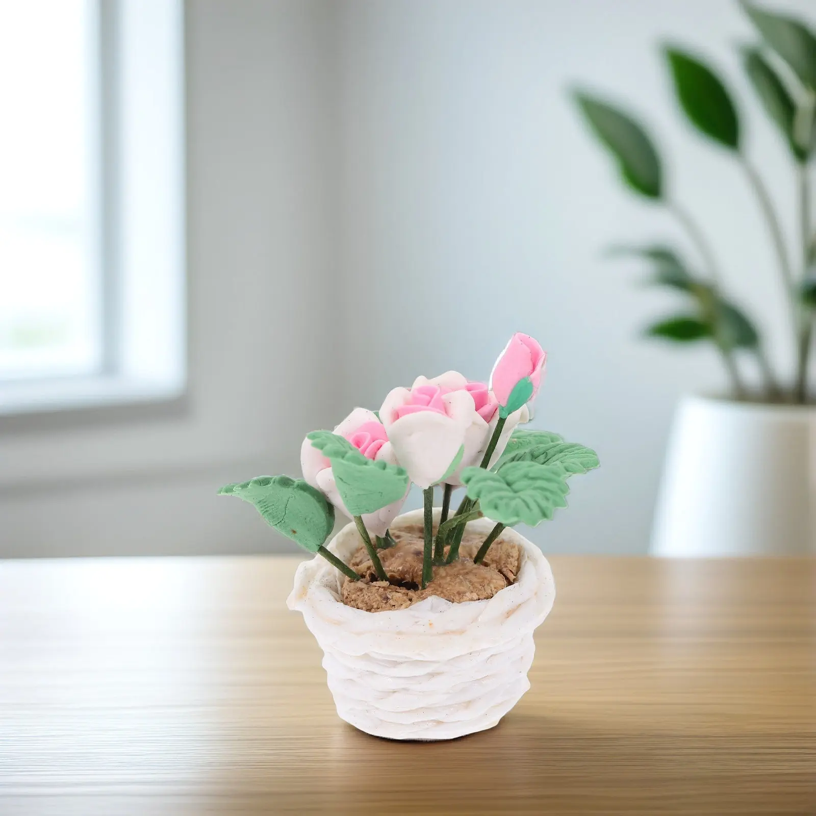 

Miniature Potted Flower Realistic Bonsai Decoration Tiny House Accessories Miniature Floral Landscape Decor Home Desktop