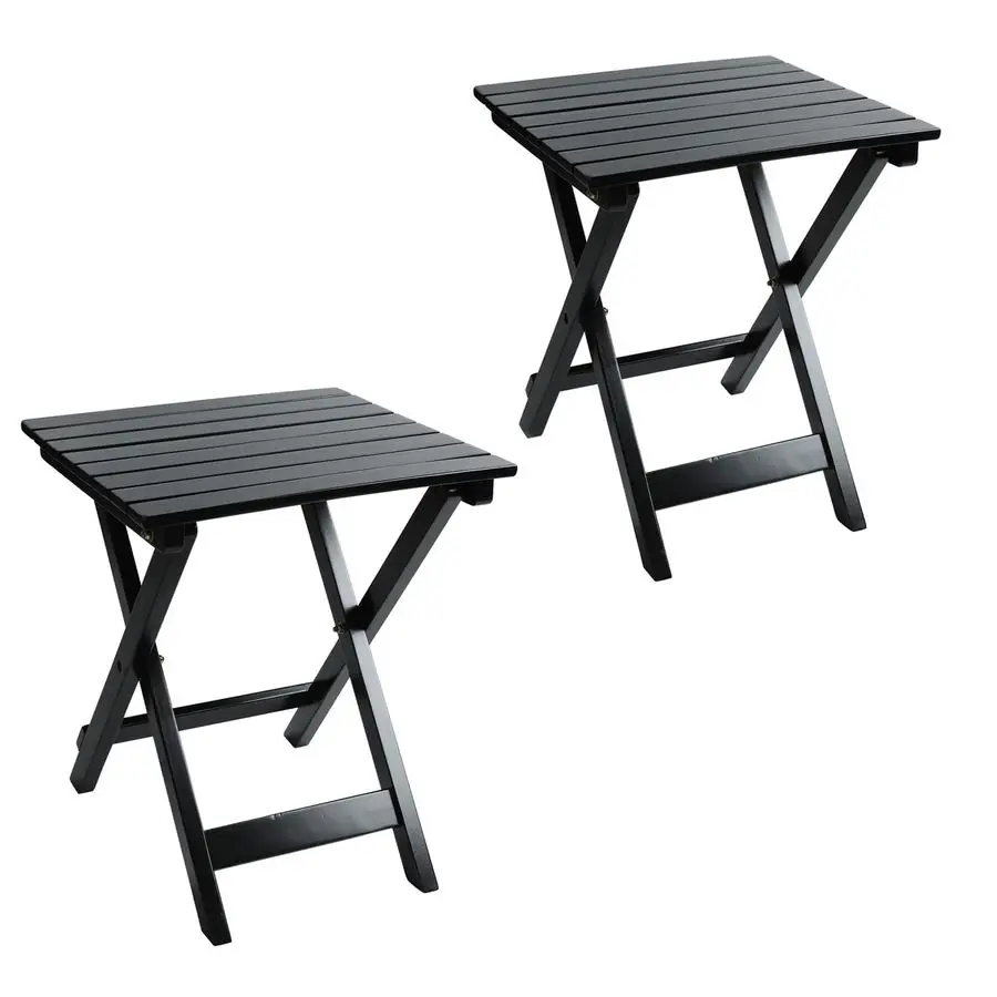 

Приставной столик для патио, набор из 2 маленьких деревянных торцевых квадратных столиков, складная кофейная мебель для гостиной, спальни, подставки для растений, кемпинга Po