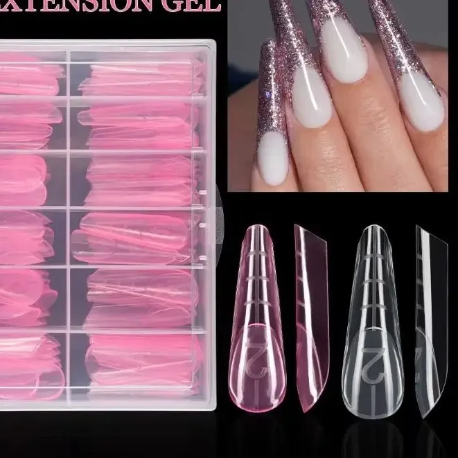 120 قطعة قالب الأظافر مع مقياس الحواف داخل الاكريليك الأظافر كاذبة نصائح بناء سريع قالب هلام تمديد الأعلى الأشكال العلوية تمديد #6