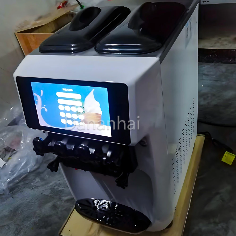 Commercial GT32ERLW 3 Flavor Soft Ice Cream Machine R22 Refrigerant Available Soft Serve Maker For Catering Business