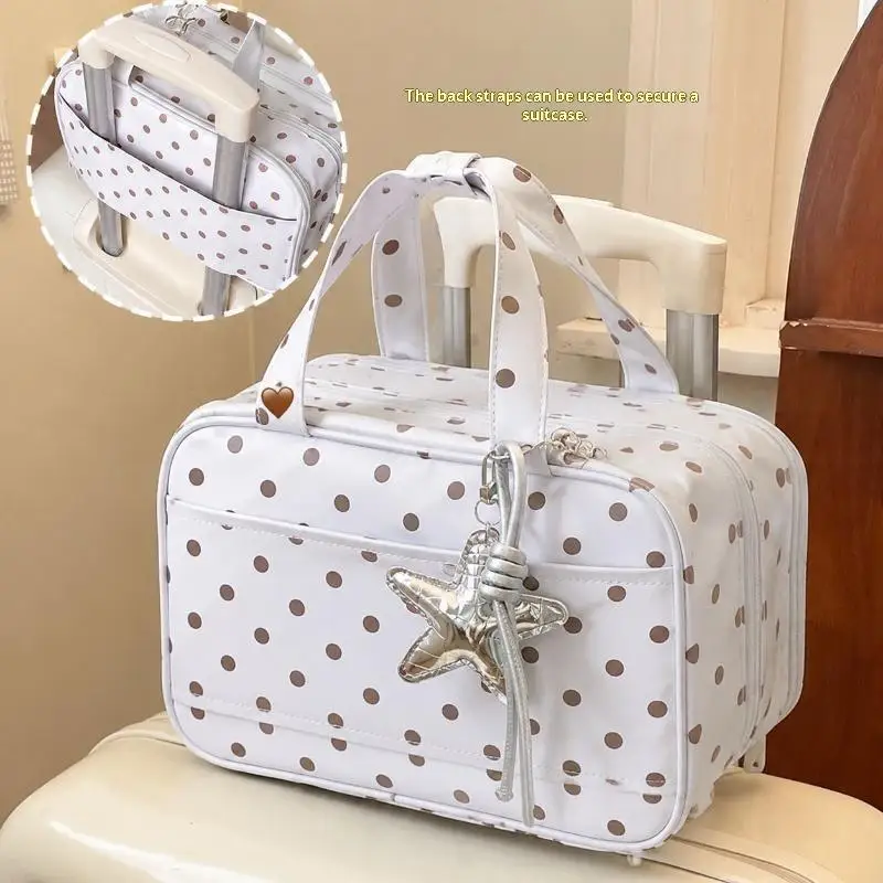 Niedliche Handtasche mit Polka-Dot-Muster, großes Fassungsvermögen und wasserdicht, ideal für Geschäftsreisen und den täglichen Gebrauch. – Detail 4