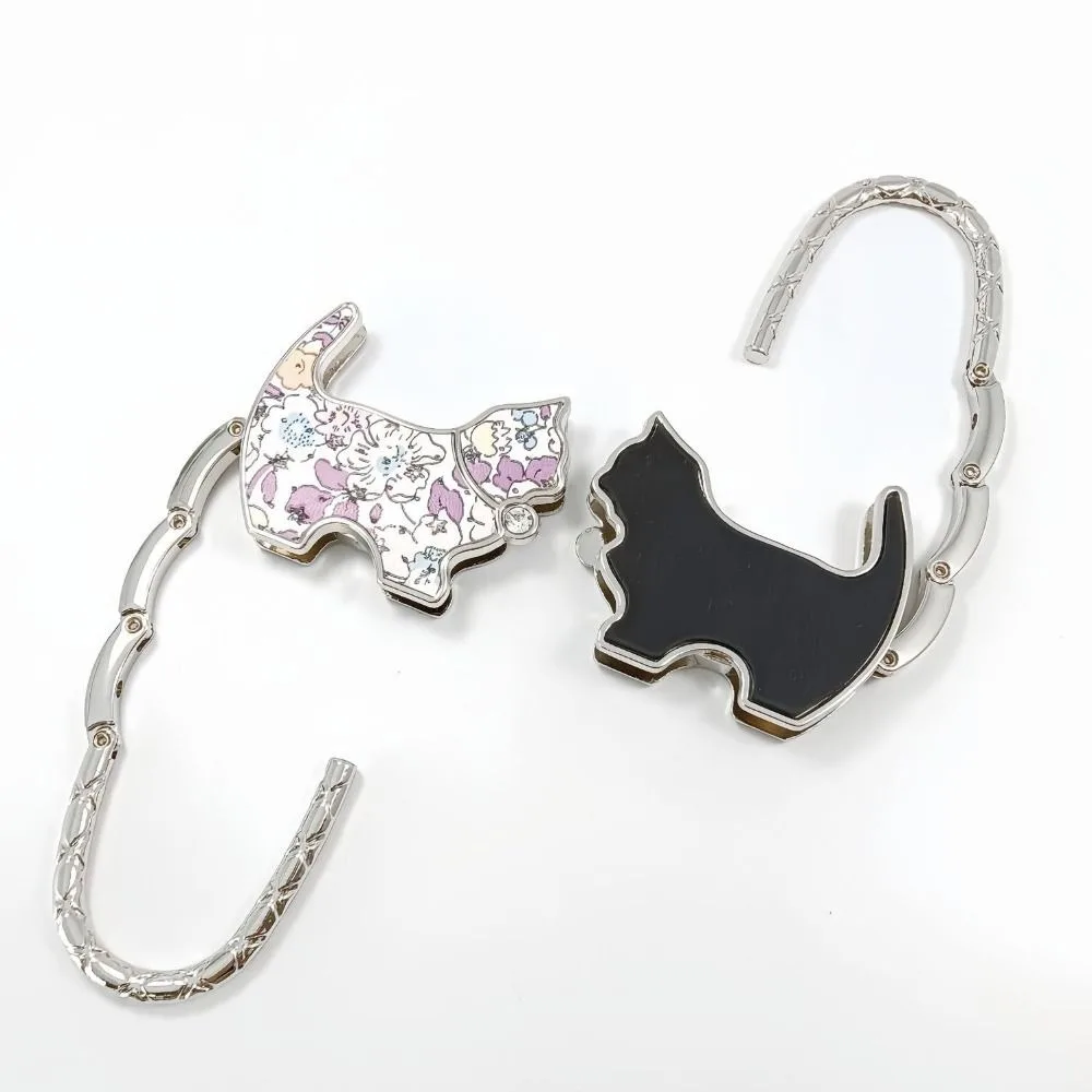 Cute Foldable Fish Scales Cat Handbag Hook Flowers Print Creative Table Hanger Portable Durable Purse Hook for Women for Table